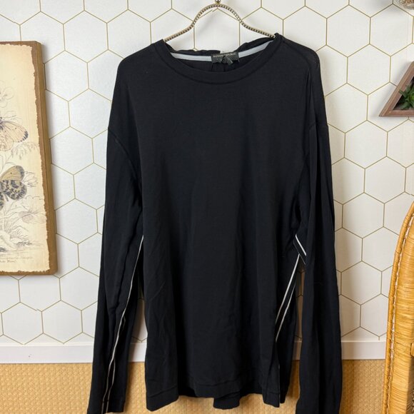 Banana Republic Factory Black Top with Side Stripe Detail - Size - Large - Picture 5 of 5